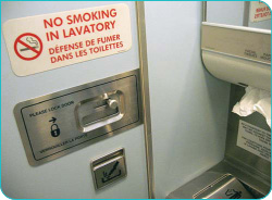 A aeroplane toilet