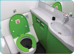 An aeroplane toilet