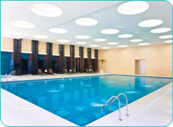 A typical spa and swimming pool
